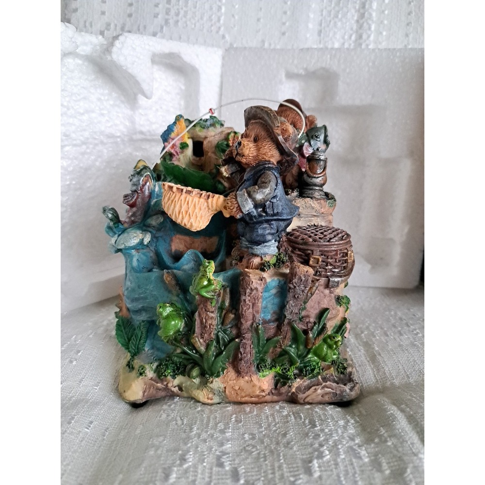 Classic Treasures Musical Fishing Bears Fountain 6.5 " Tall